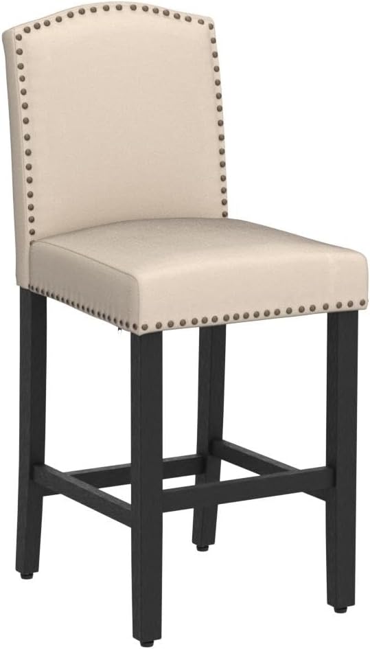 Beige Nailhead Counter Stools Set of 4