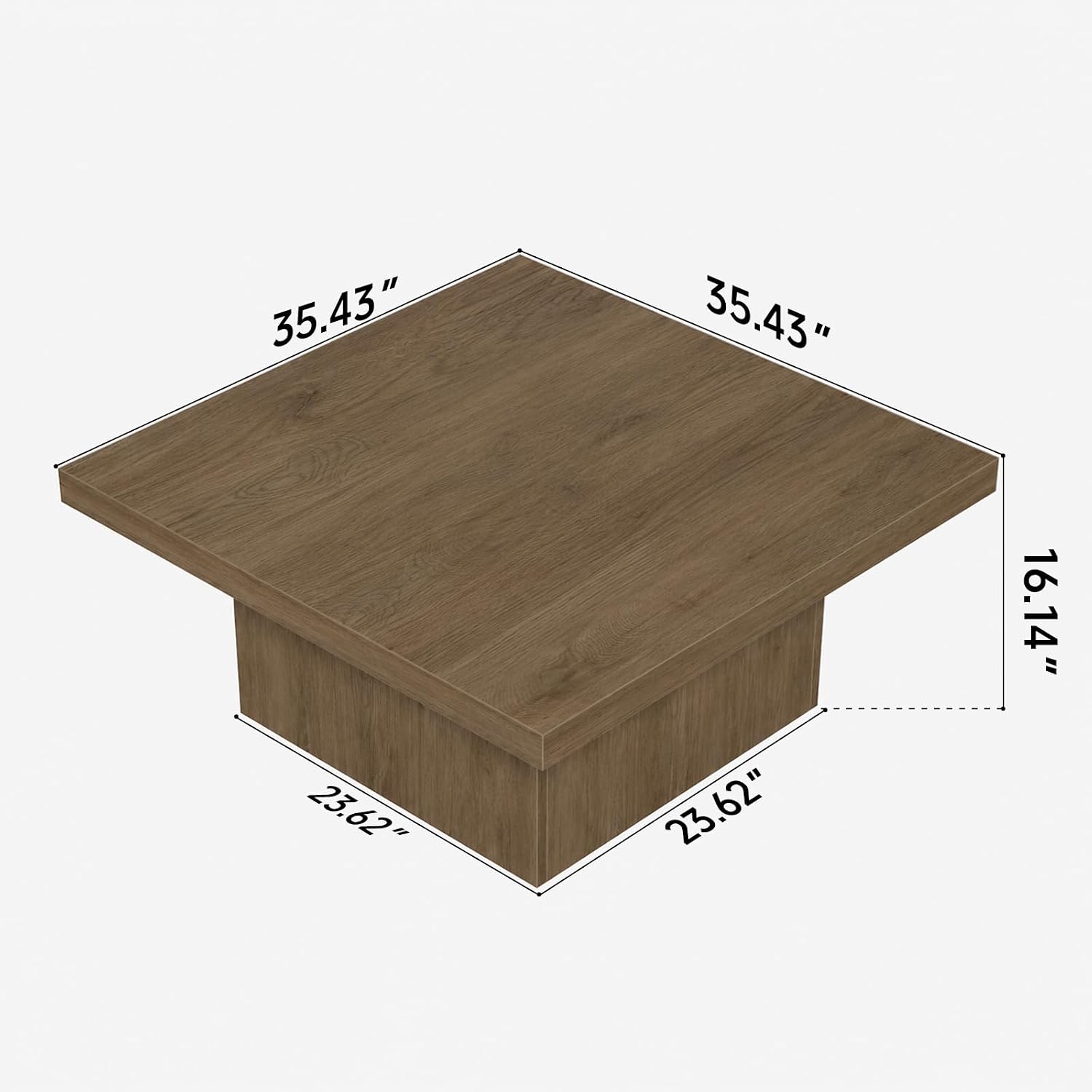 Vintage Brown Square Coffee Table
