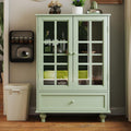 Glass Door Drawer Wooden Sideboard Storage Cabinet
