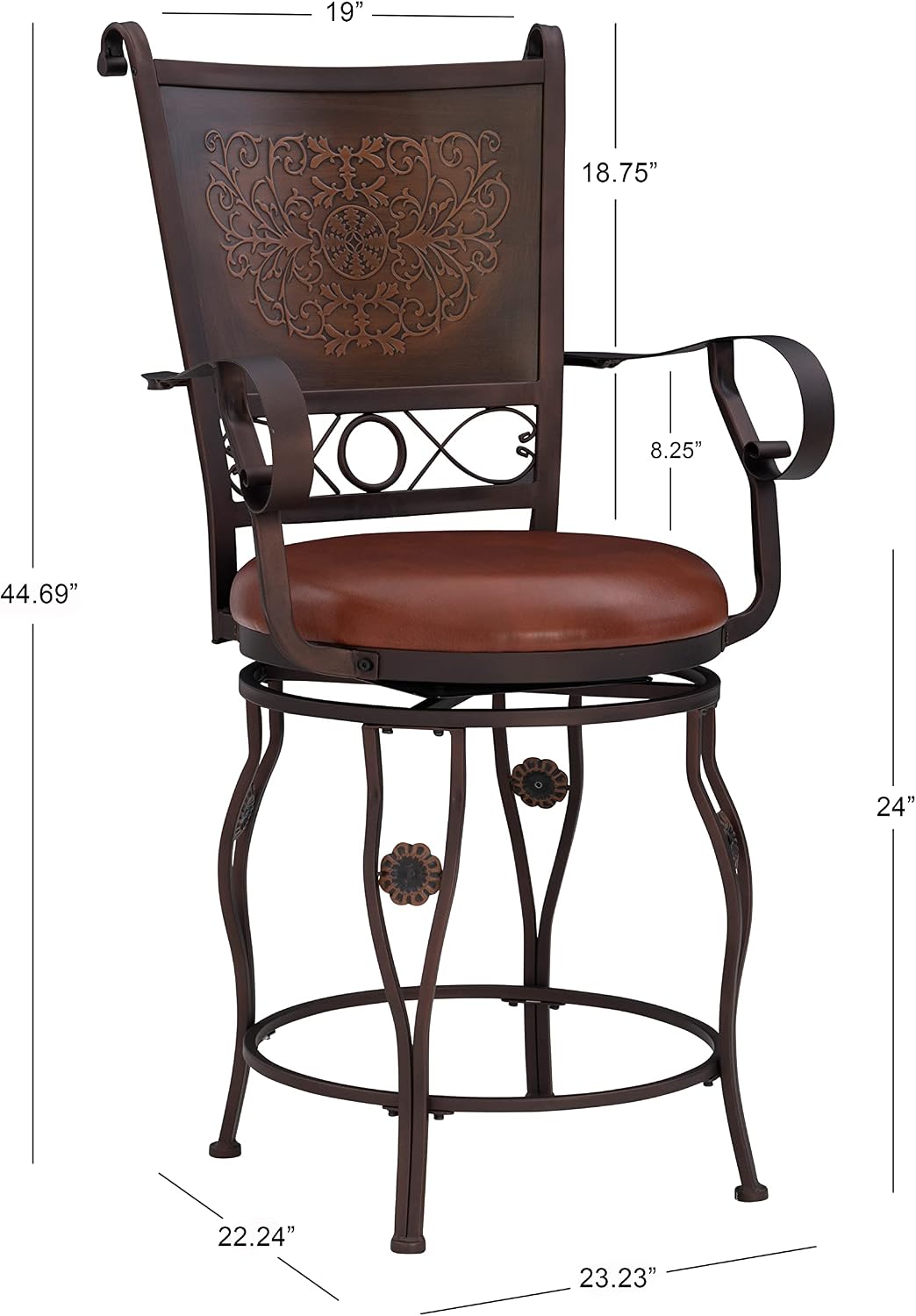 Brown Big & Tall Counter Stool