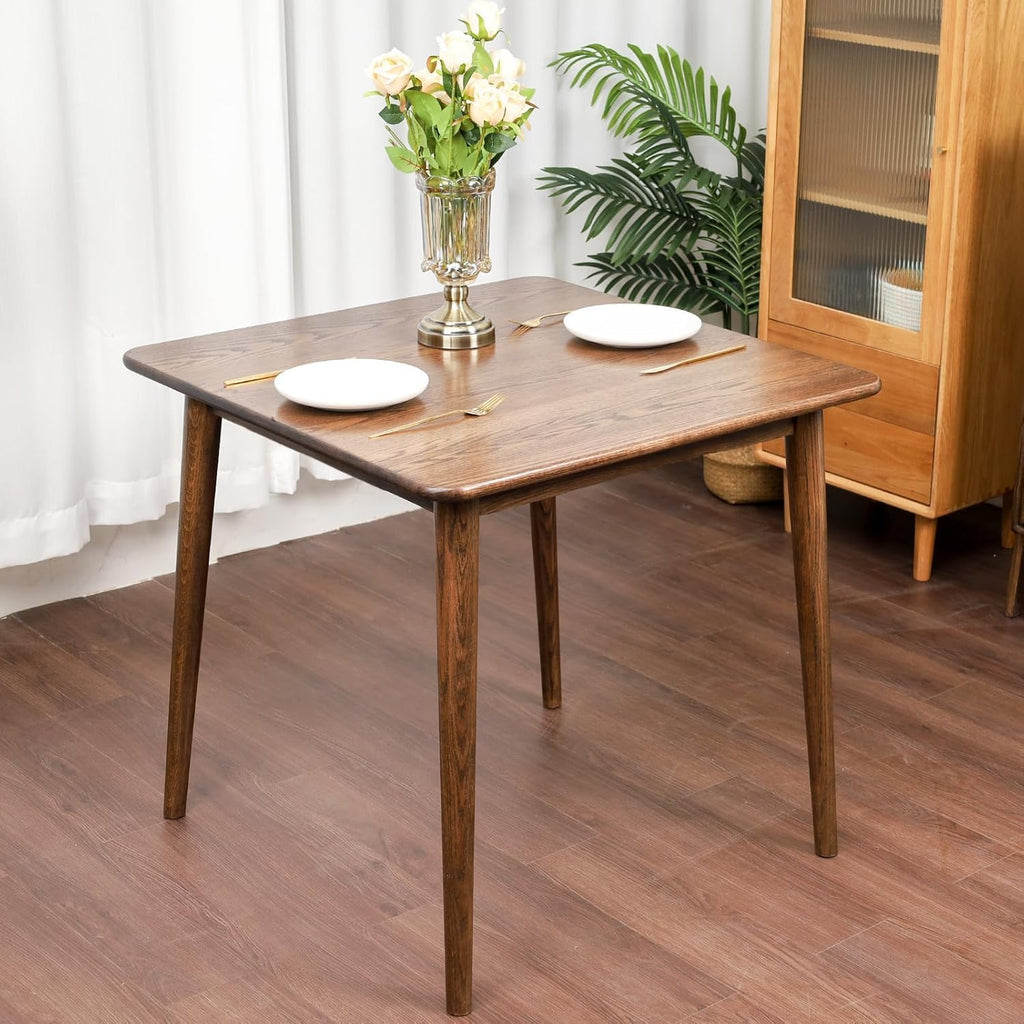 Walnut Mid-Century Square Dining Table