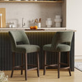 Green Upholstered Counter Stools Set of 2
