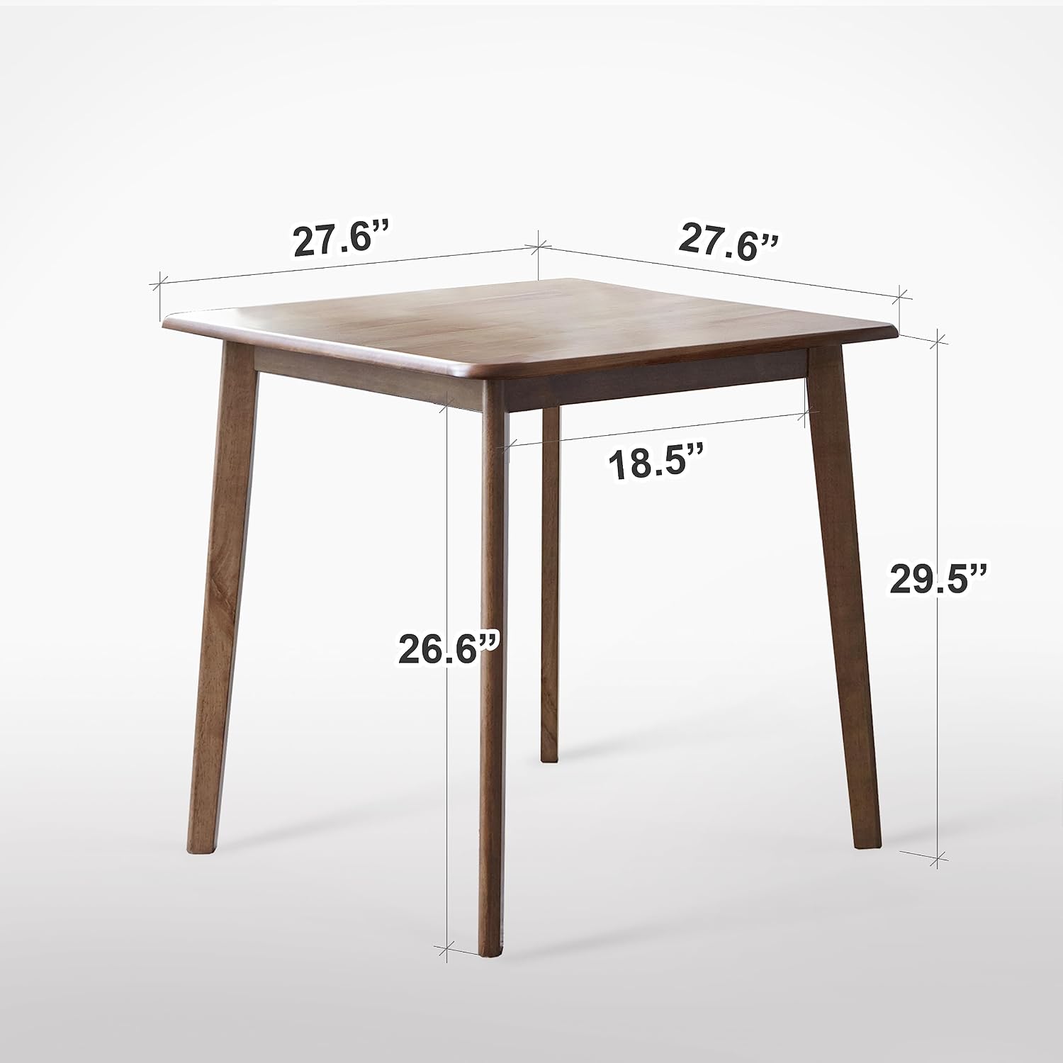 Walnut Mid Century Square Dining Table