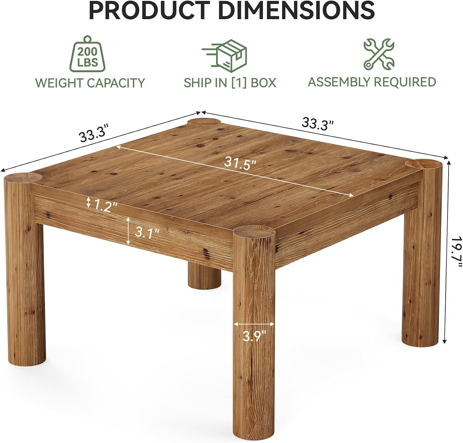 Honey Brown Farmhouse Coffee Table
