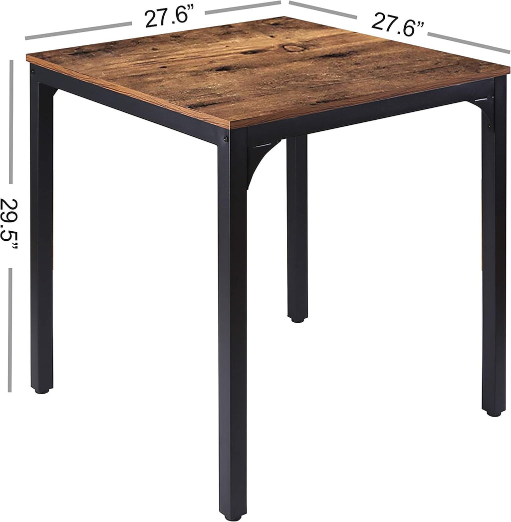 Rustic Brown Industrial Square Table