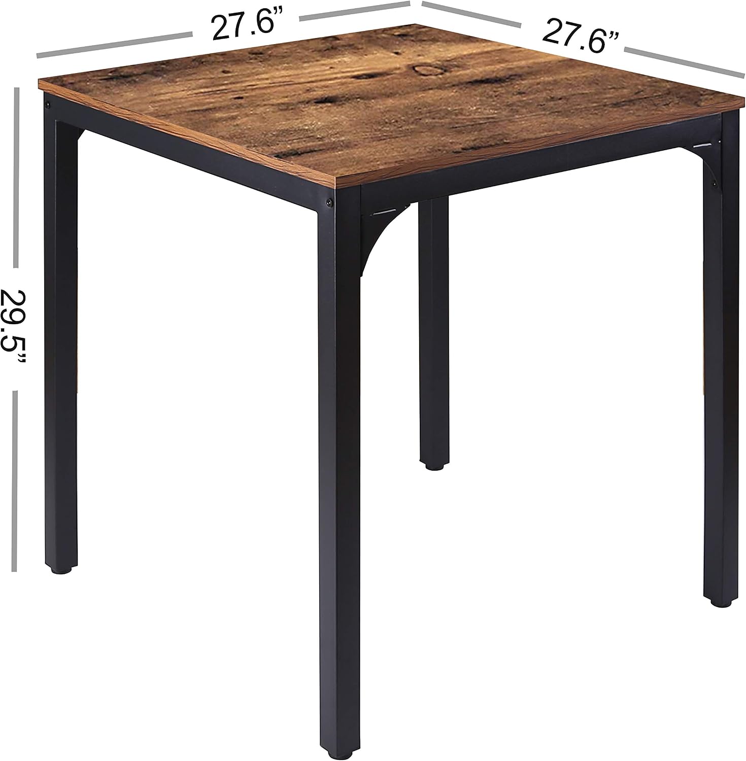 Rustic Brown Industrial Square Table
