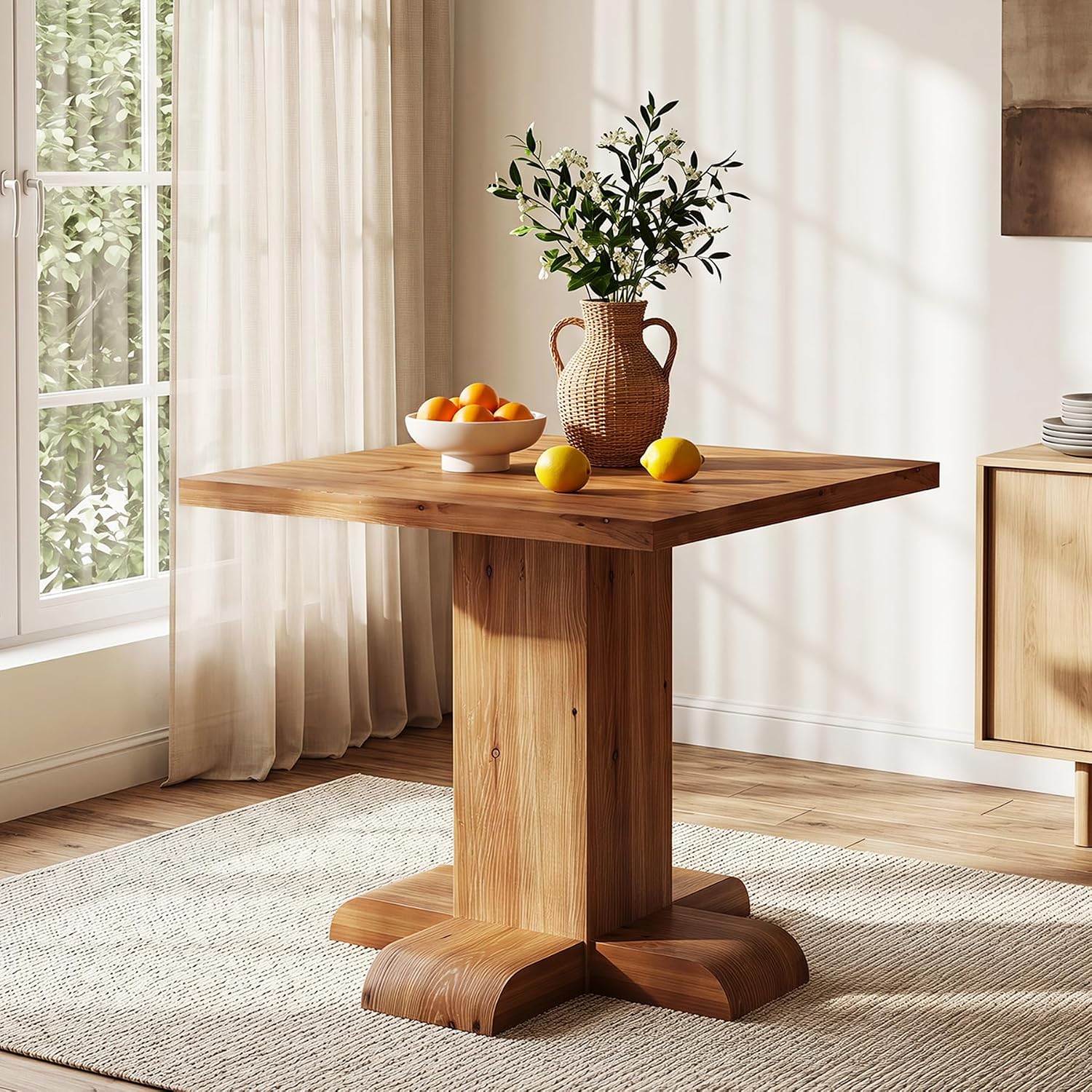 Rustic Farmhouse Square Wood Table