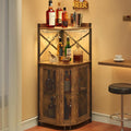 Rustic Corner Wine Bar Cabinet