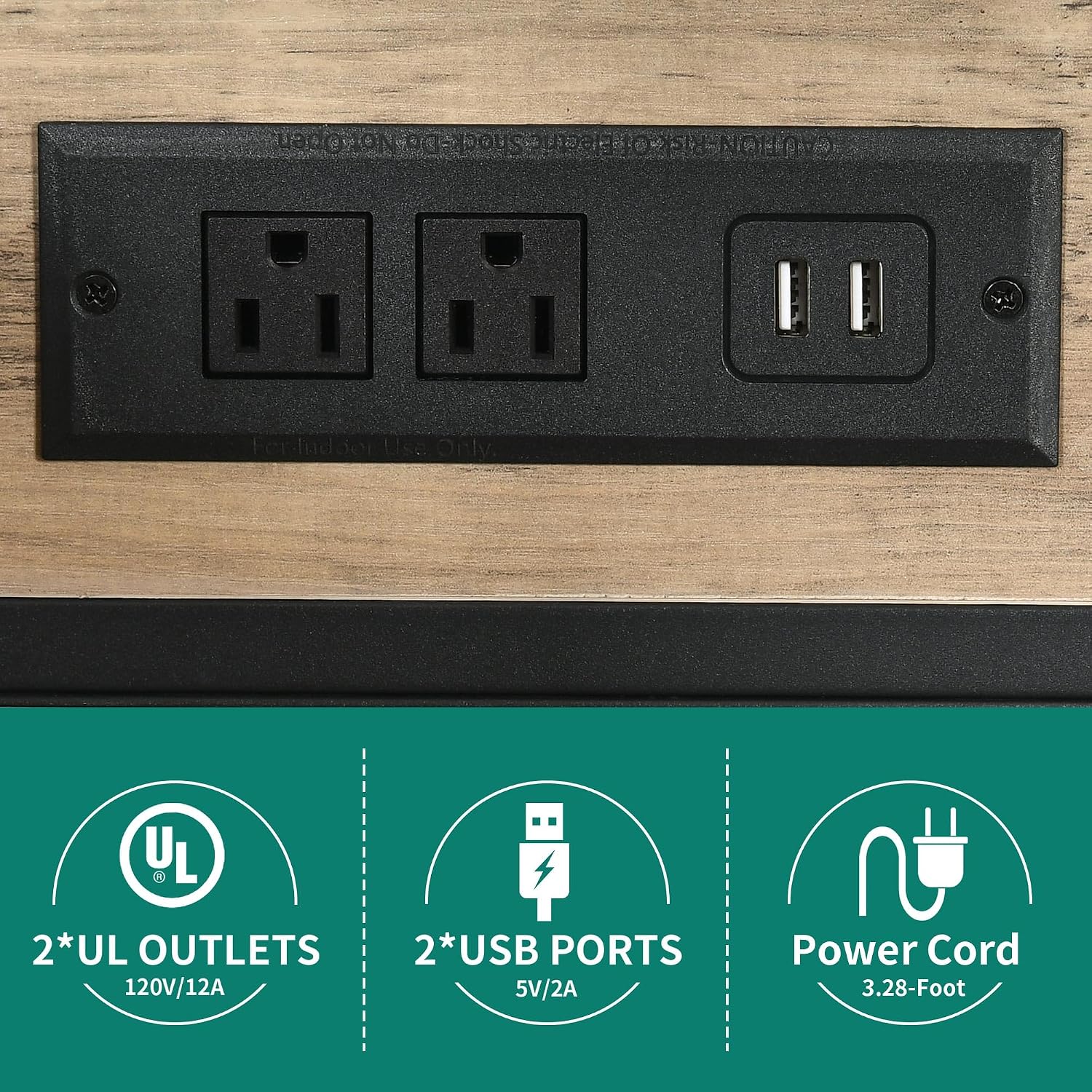 Power Outlet LED Glass Holder Corner Wine Bar Cabinet