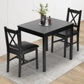 Dark Wood 3-Piece Dining Set