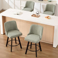 Green Fabric Swivel Counter Stools Set of 4