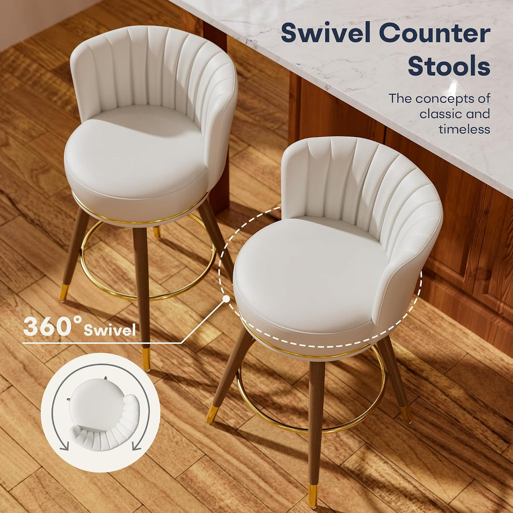 White Swivel Counter Stools Set of 4