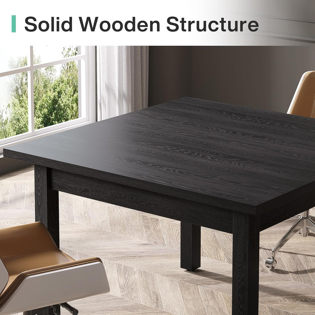 Black Square Wooden Conference Table