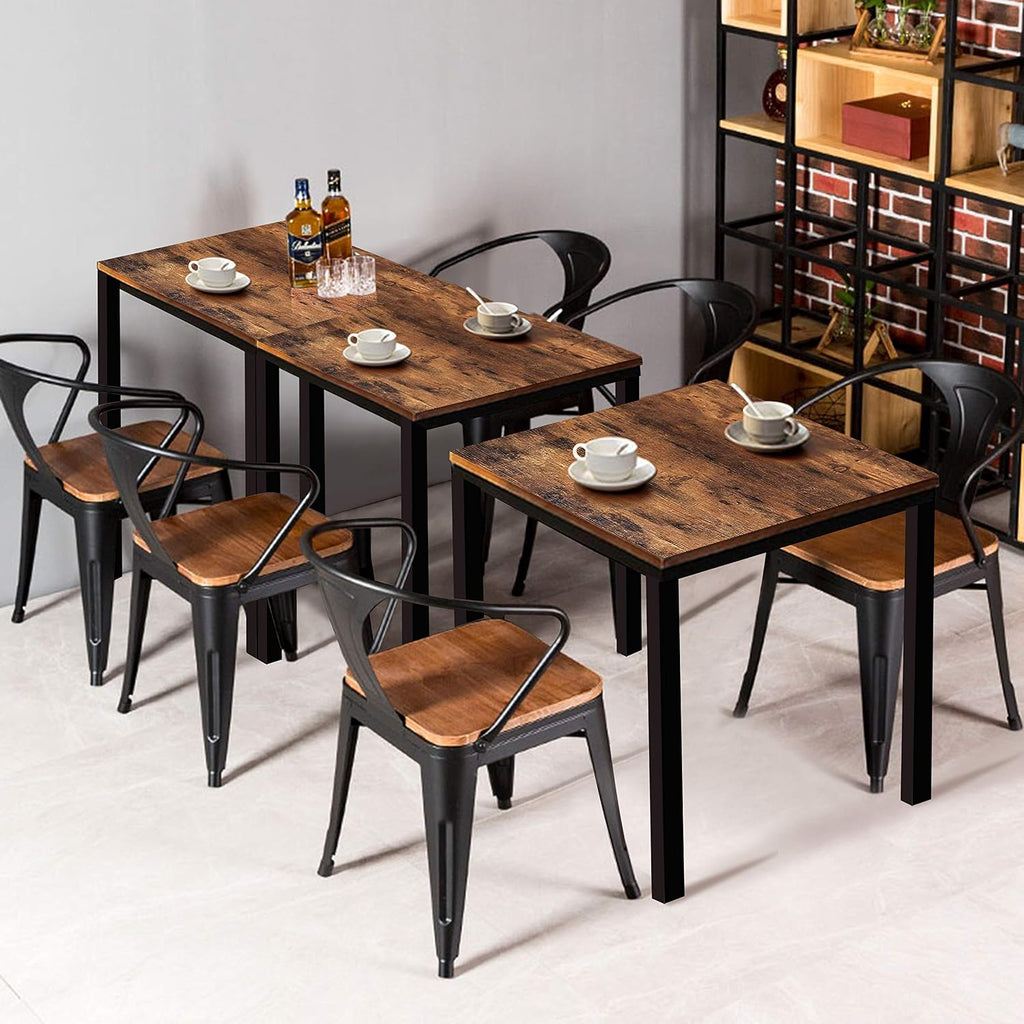 Rustic Brown Industrial Square Table