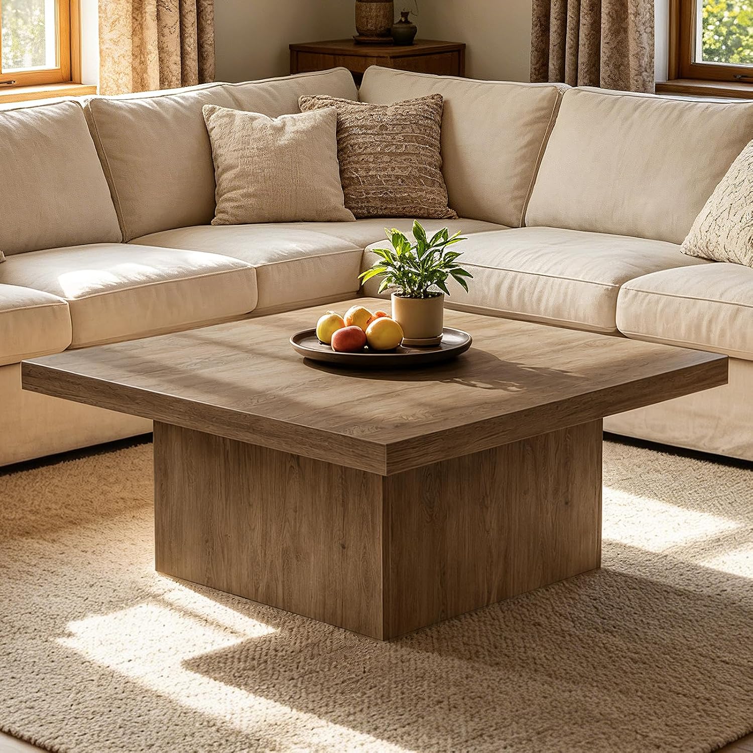 Vintage Brown Square Coffee Table