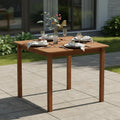 Light Wood Square Outdoor Dining Table