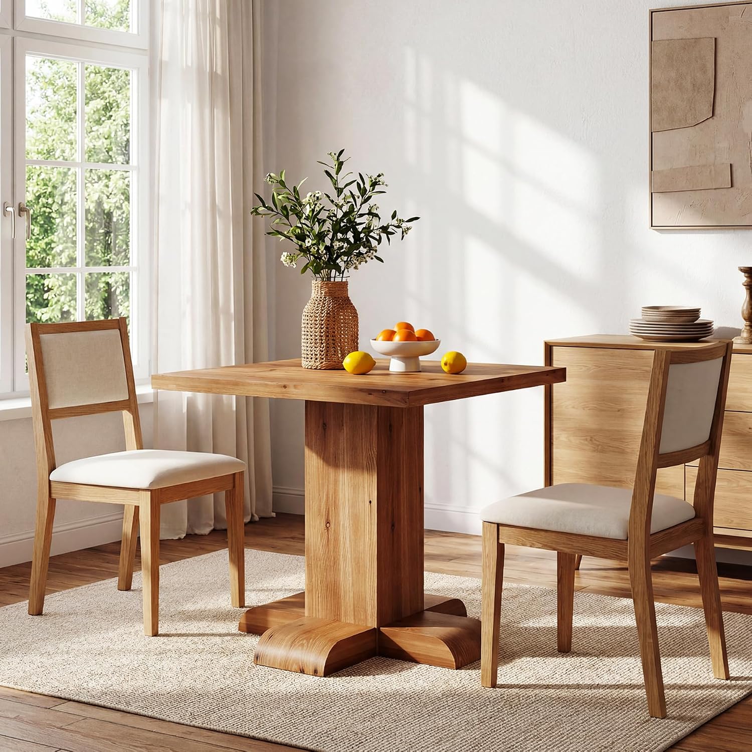 Rustic Farmhouse Square Wood Table