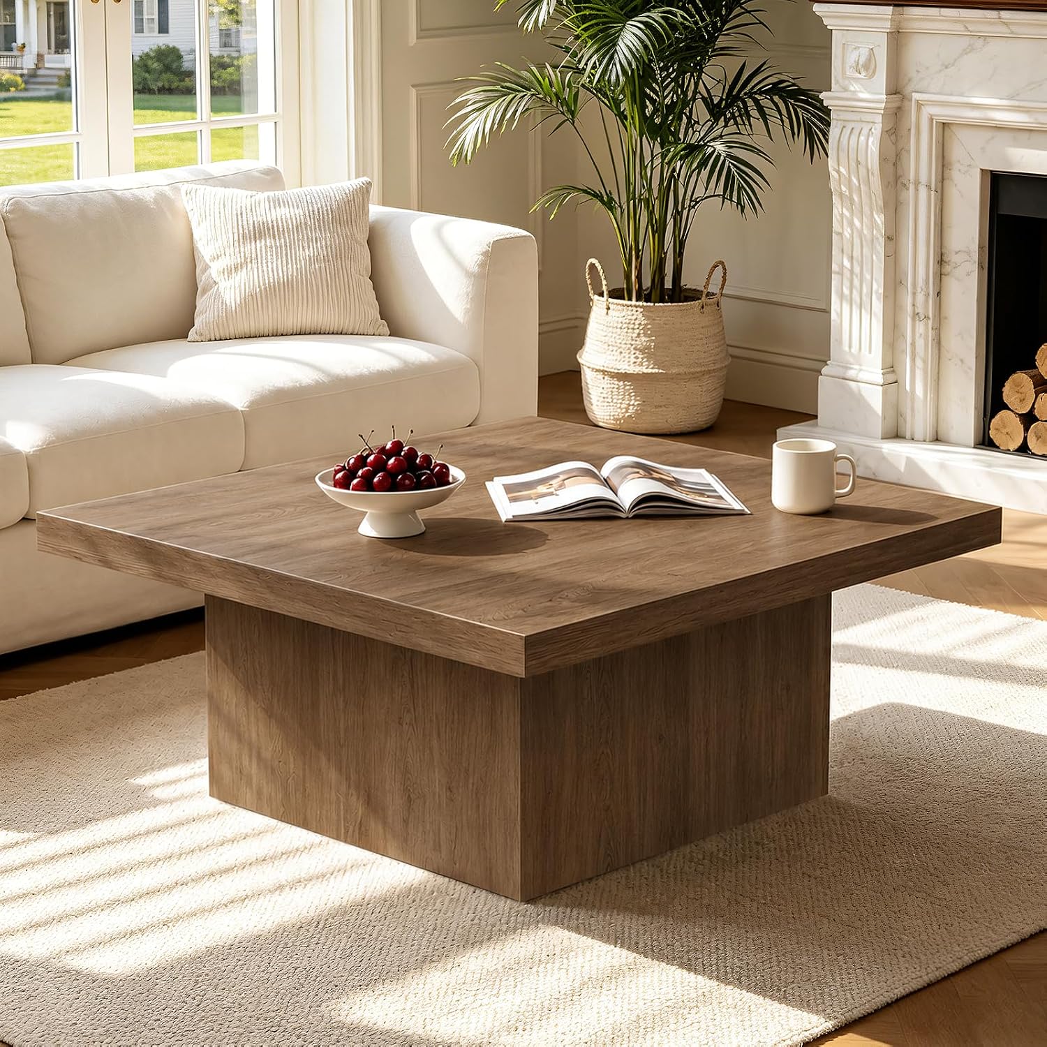 Vintage Brown Square Coffee Table