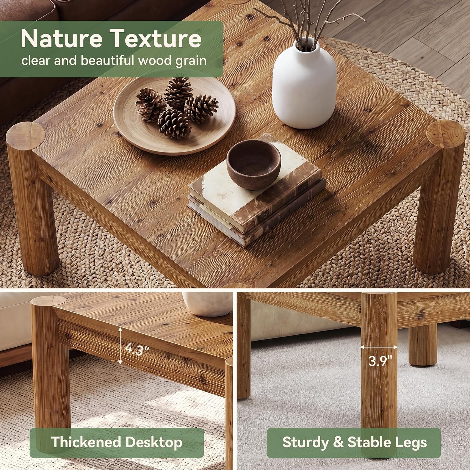 Honey Brown Farmhouse Coffee Table