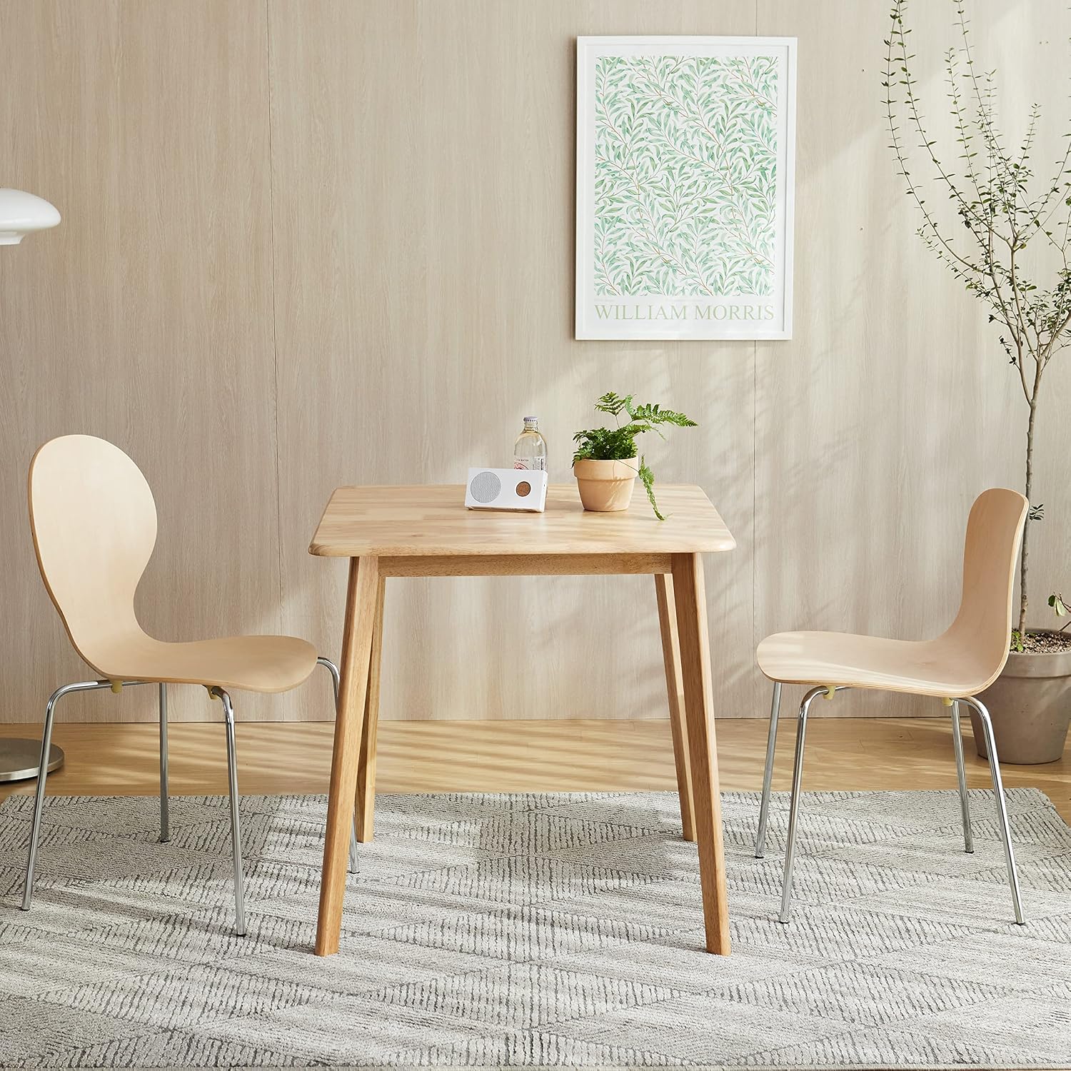 Natural Oak Mid-Century Square Table
