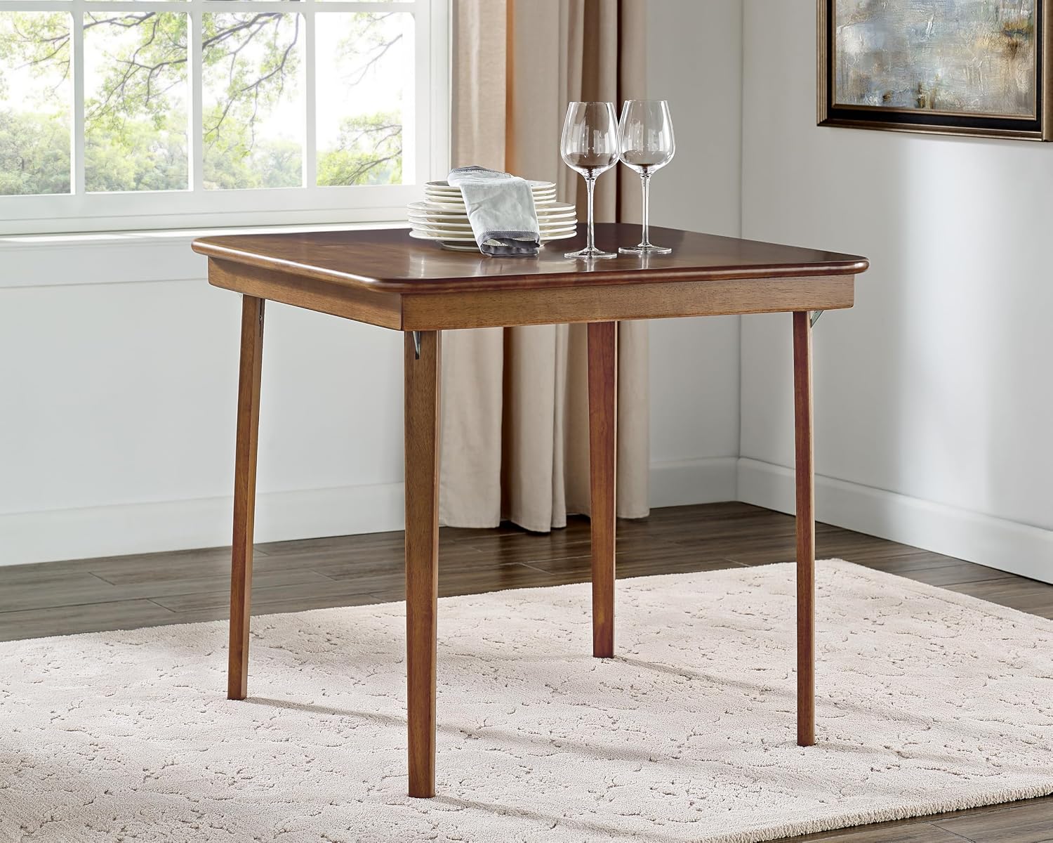 Fruitwood Square Folding Card Table