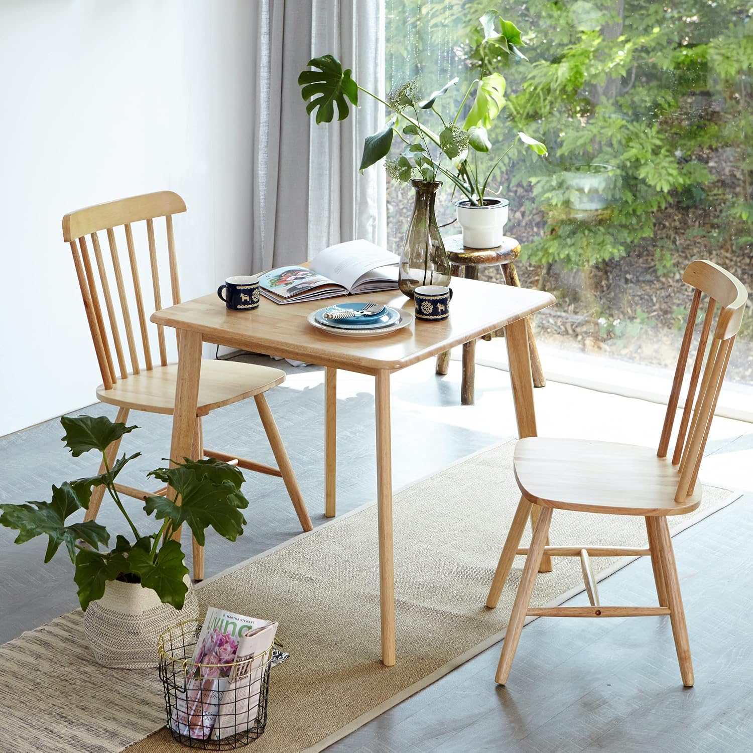 Natural Oak Mid-Century Square Table