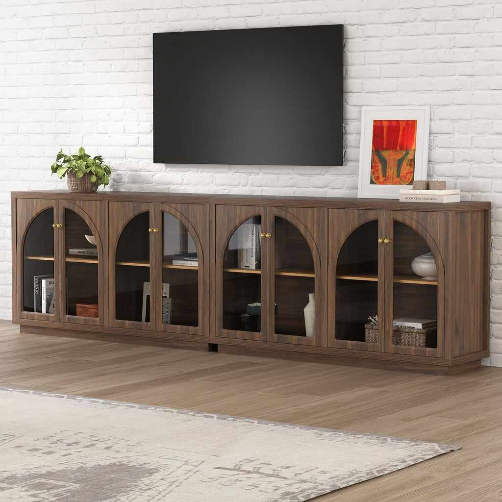 Oak Arched Acrylic Storage Sideboard